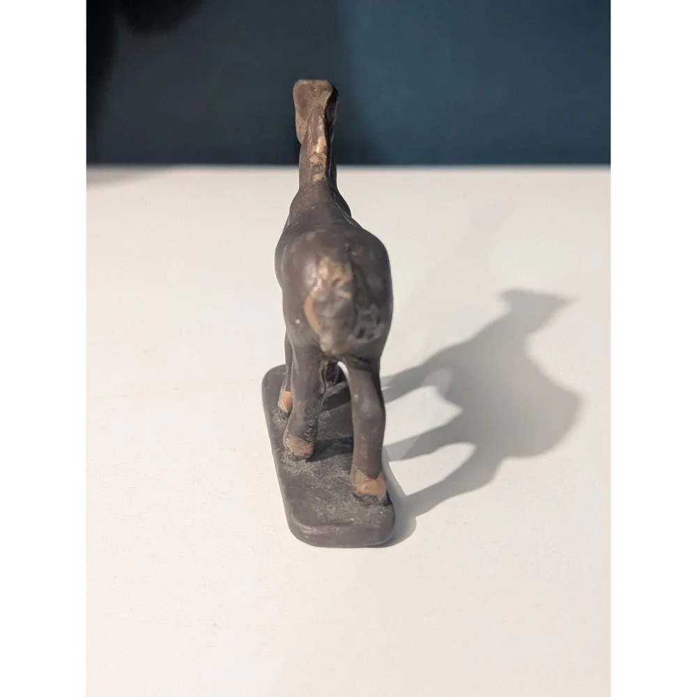 1930s-1950s Slush Cast Metal Toy Horse Flat Base Lead Alloy Miniature